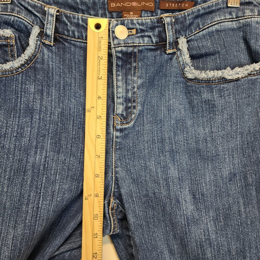 Bandolino Womens Floral Embroidered Jeans Size 8 30" Frayed Pockets Vintage Y2K - Picture 9 of 11